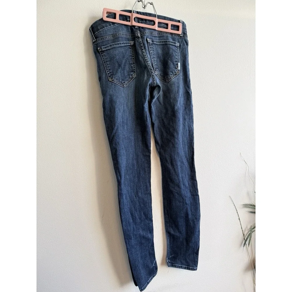 MOTHER The Looker Classic Medium Kitty Mid Wash Low Rise Skinny Jeans